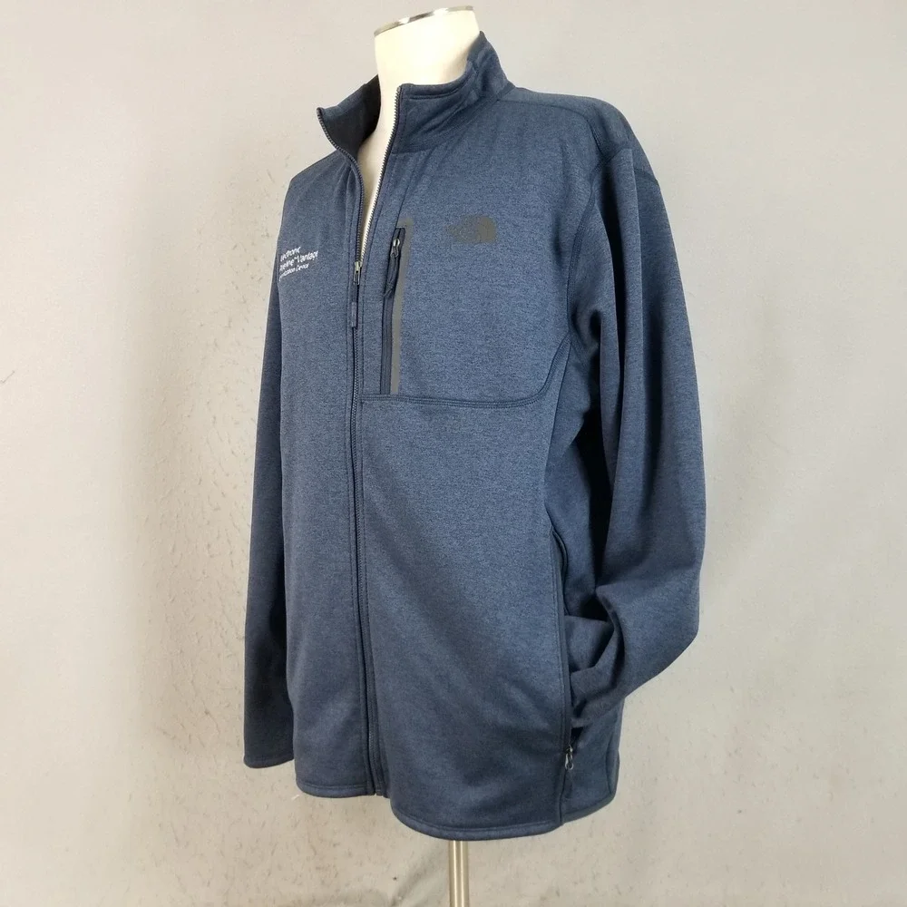The North Face Fleece Jacket Mens XL Blue Medtronic Full Zip Skyline Stretchy